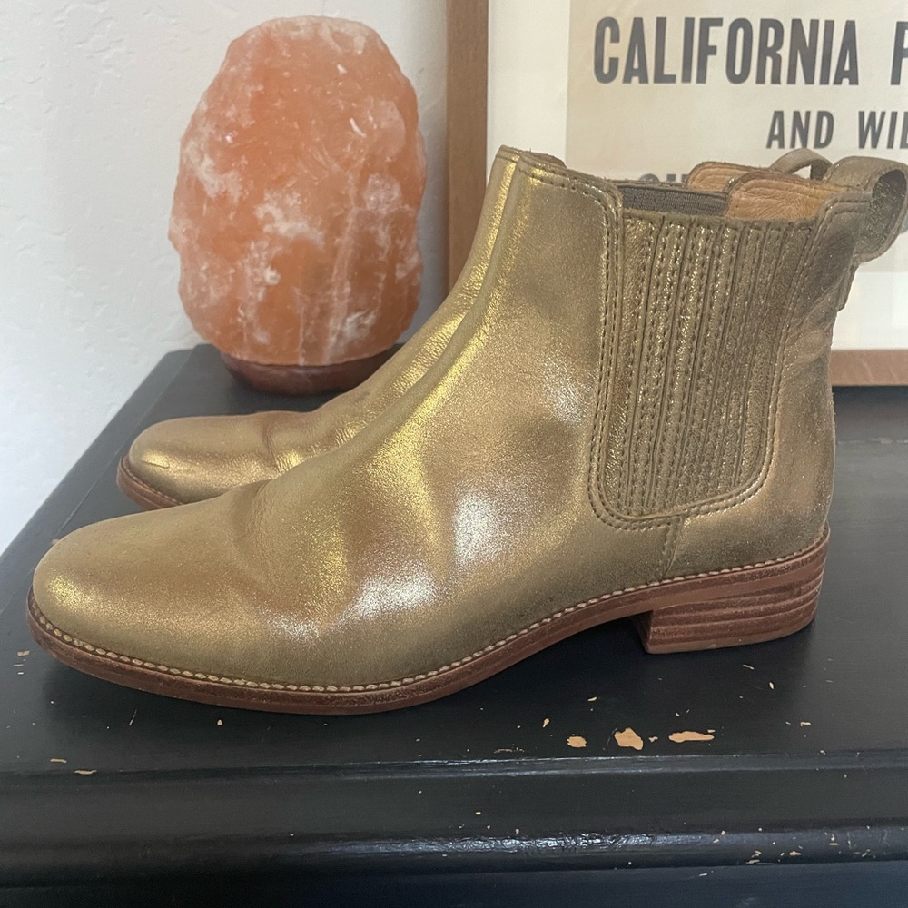 Madewell Metallic Gold Ankle Boots